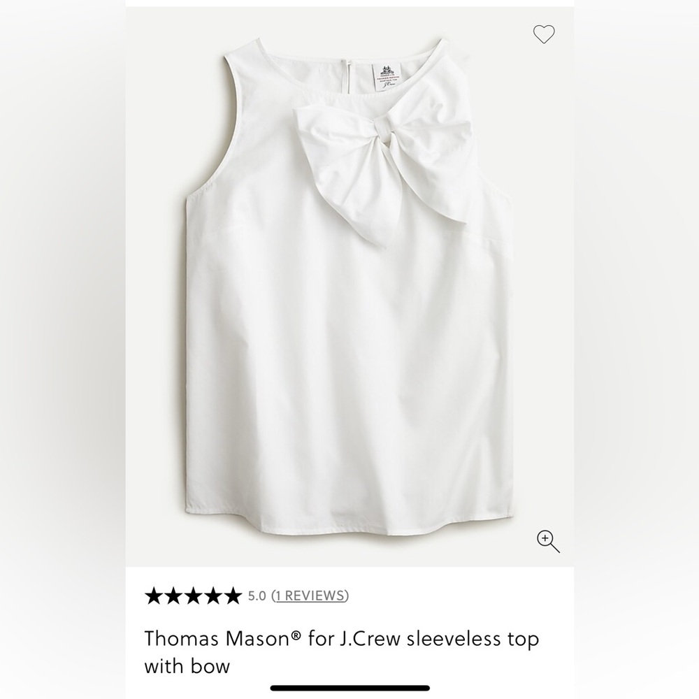 J. Crew White Top with Bow Detail